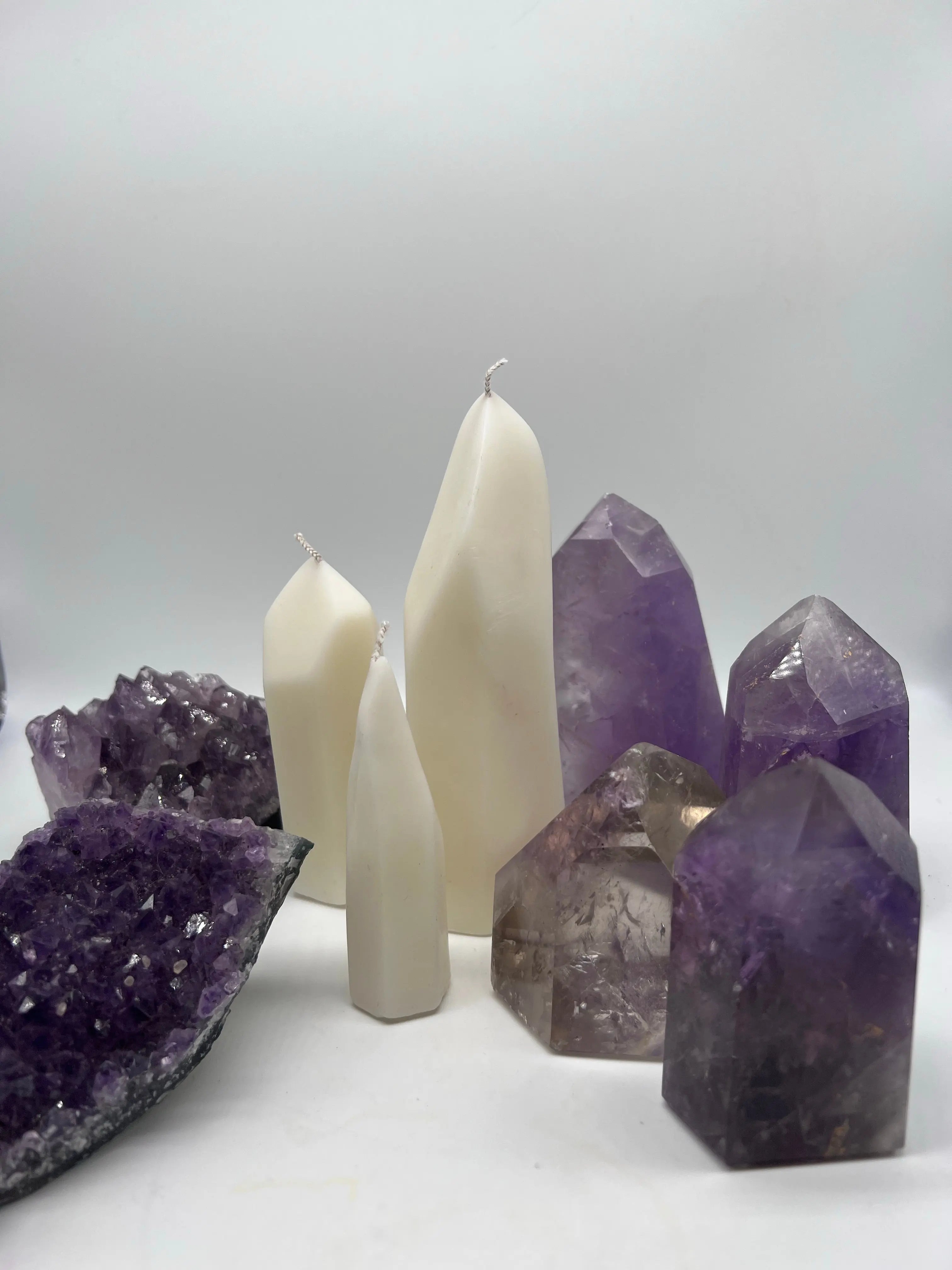 Pack Of 3 Amethist Crystal Candle