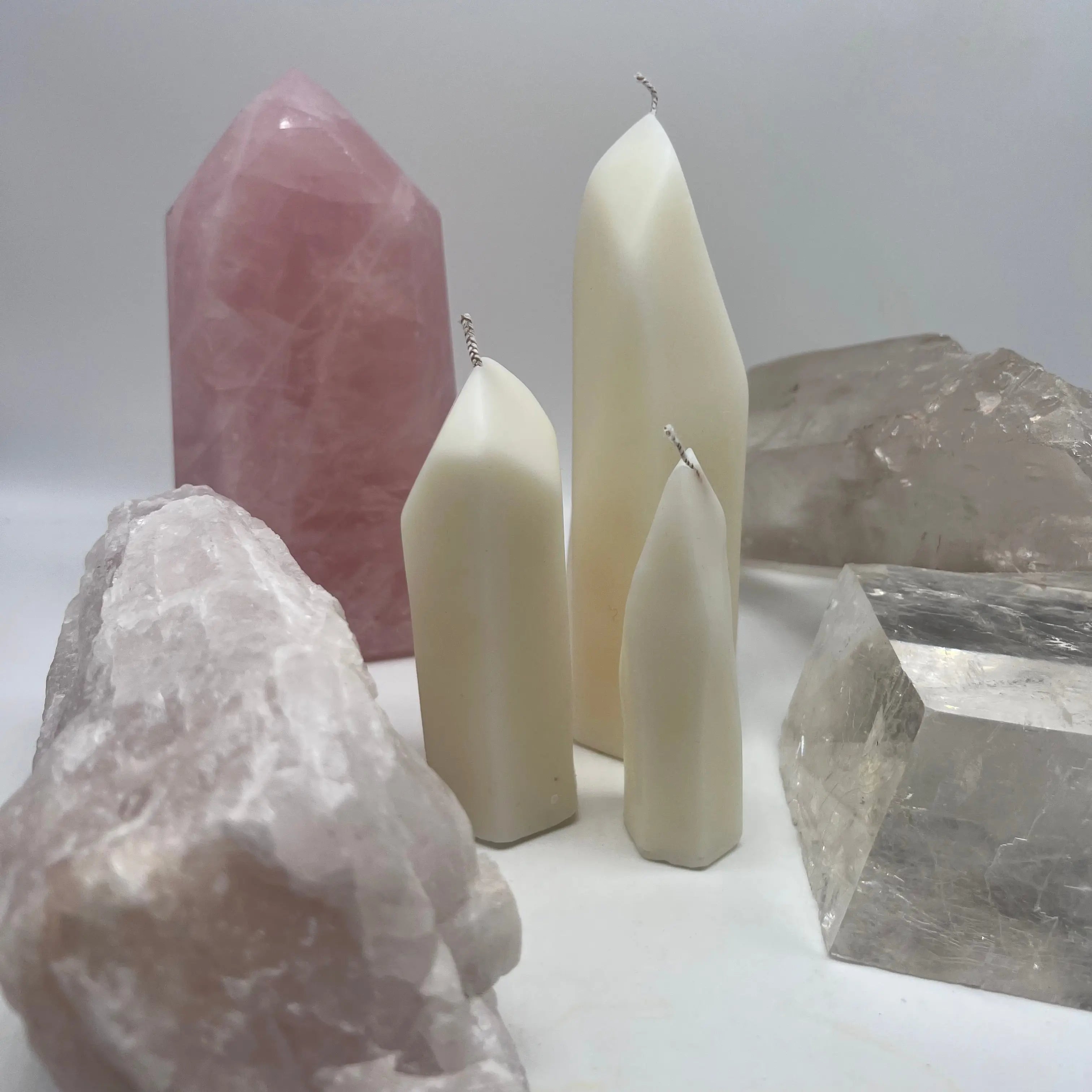 Pack of 3 Rose Quartz Crystal Candle