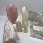 Load image into Gallery viewer, Pack of 3 Rose Quartz Crystal Candle
